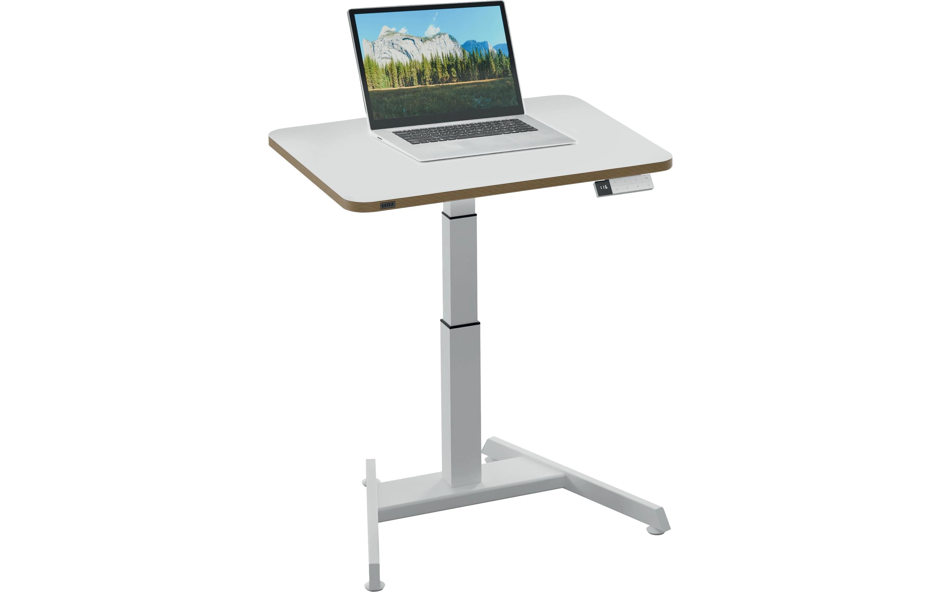 Ergo, höhenverstellbarer Sitz-Stehtisch Weiss<br>Elektrisch höhenverstellbarer Schreibtisch