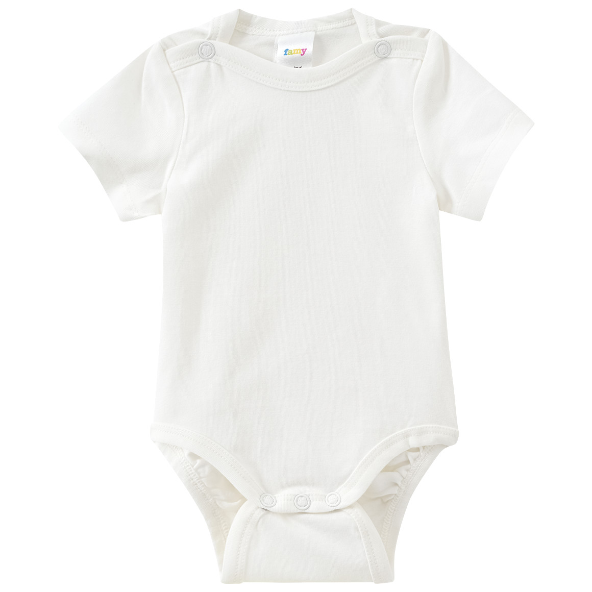 Famy 3 Baby Bodys in Unifarben weiss