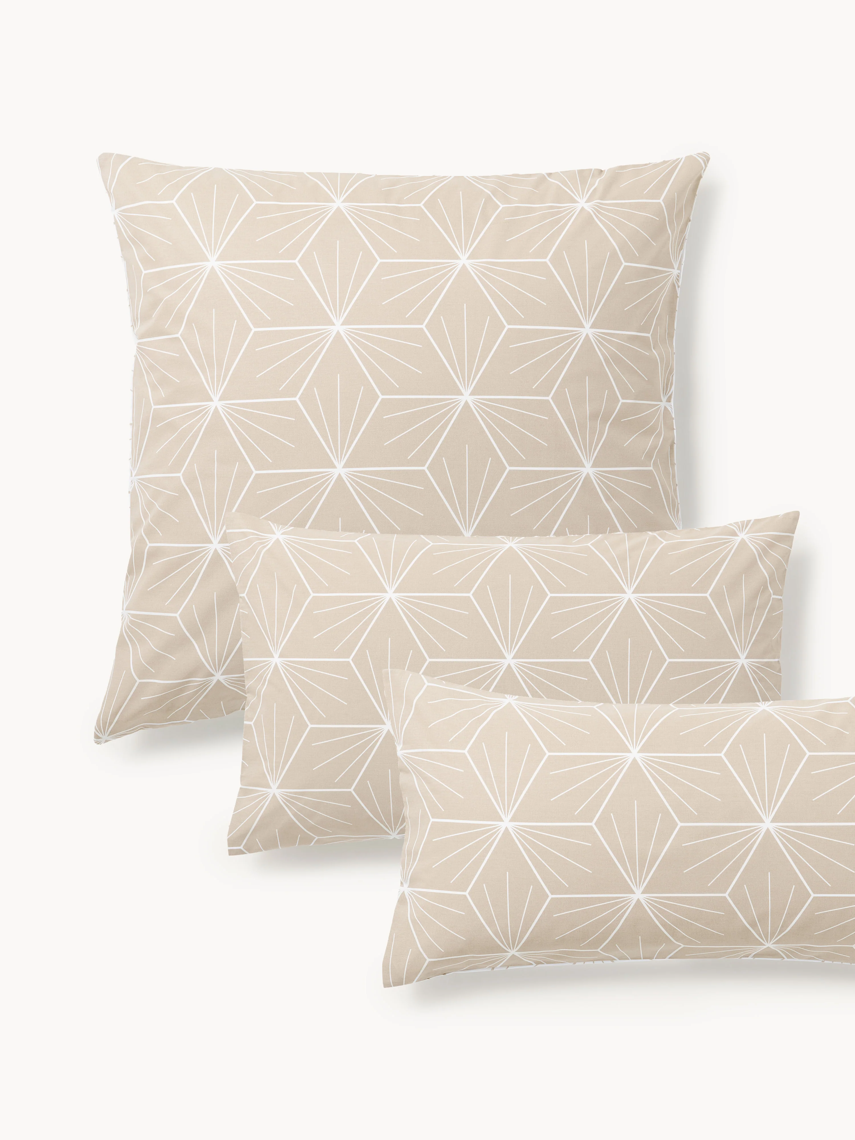 Omkeerbare kussenhoes Ilda met geometrische print