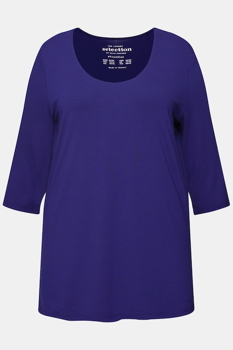 Shirt, tiefer Rundhalsausschnitt, 3/4 Arm