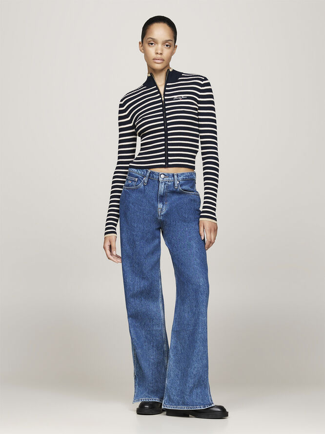 Tommy Hilfiger TJW METALLIC TIP ZIP CARDIGAN Dark night navy / stripe