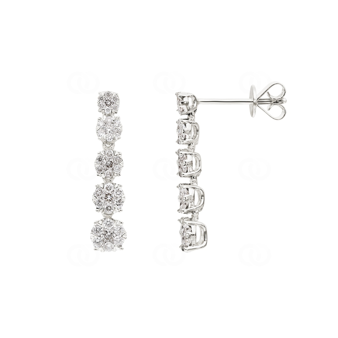 Ohrhänger 750/18 K Weissgold mit Diamanten 0.50 ct H/si