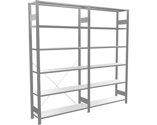 Kantoorstellingkast, basisstellingkast, insteeksysteem MULTIplus85, 200x100x30 cm, verzinkt, draagvermogen 1400 kg