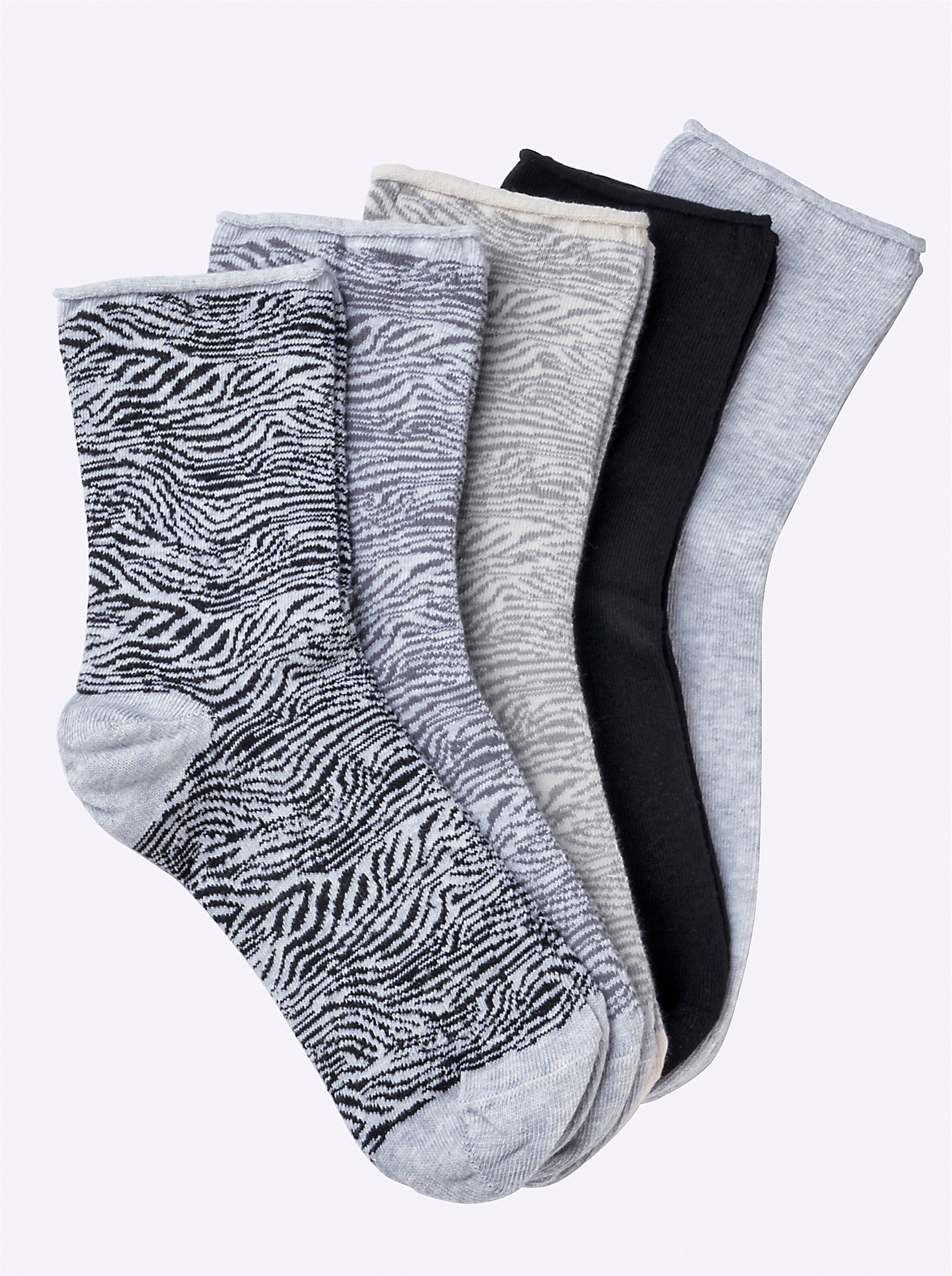 wäschepur Damen-Socken in grau-gemustert