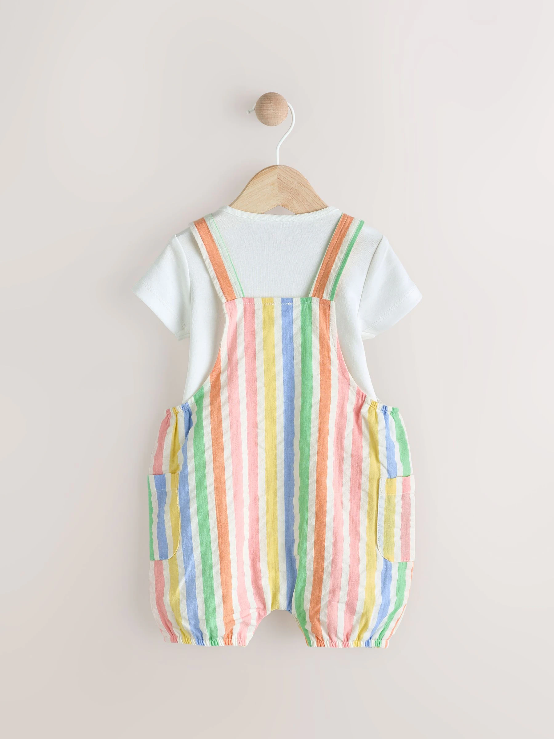 Multi - Babyset van rompertje met korte mouwen en bretelbroek (0mnd -2jr)