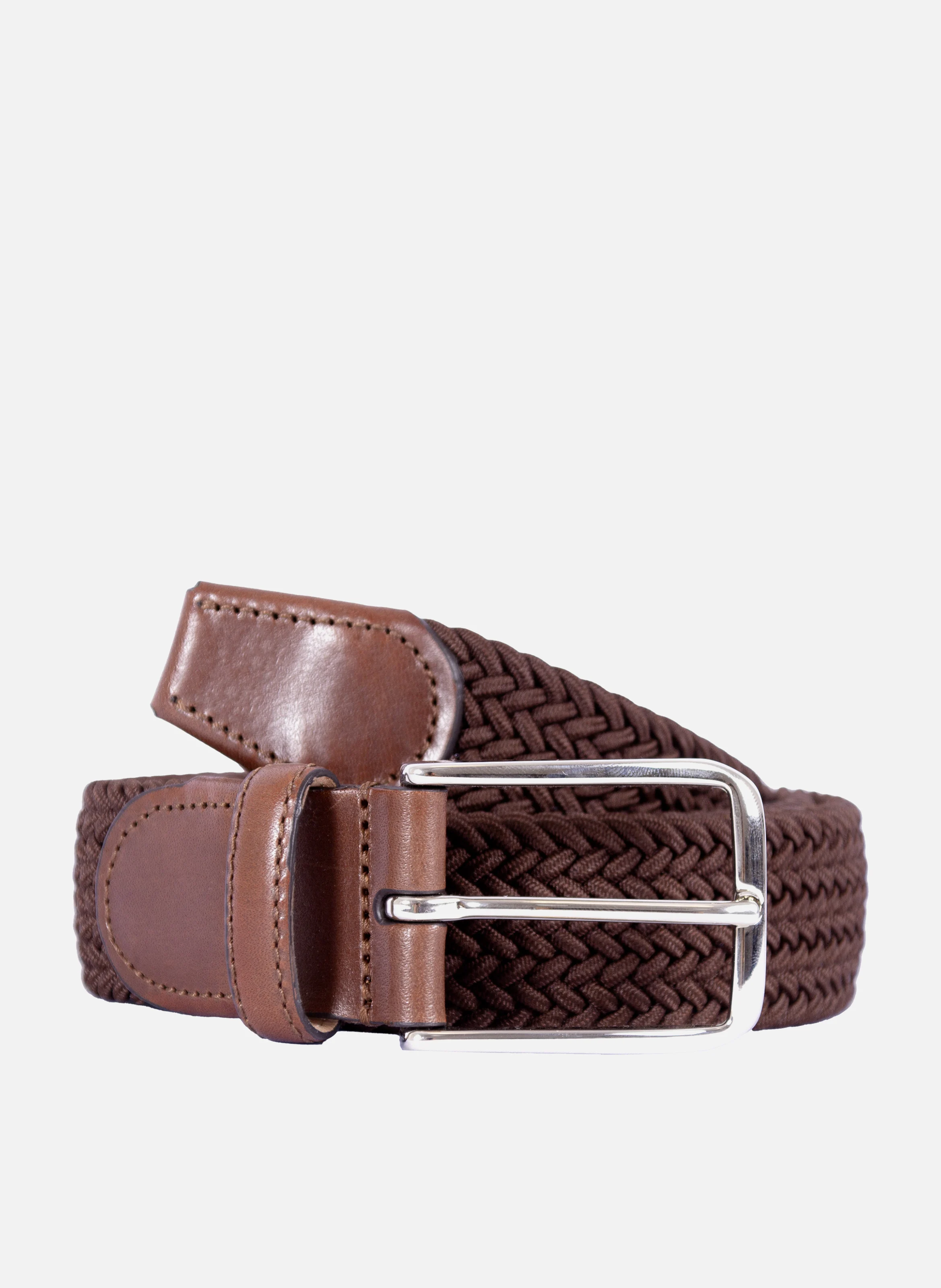 Ceinture tressée polyester cuir | Marron