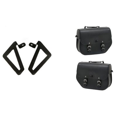 Sacoches cavalières CustomAcces SANT LOUIS AVEC SUPPORT UNIVERSEL (2 x 15 litres) Universel - Noir