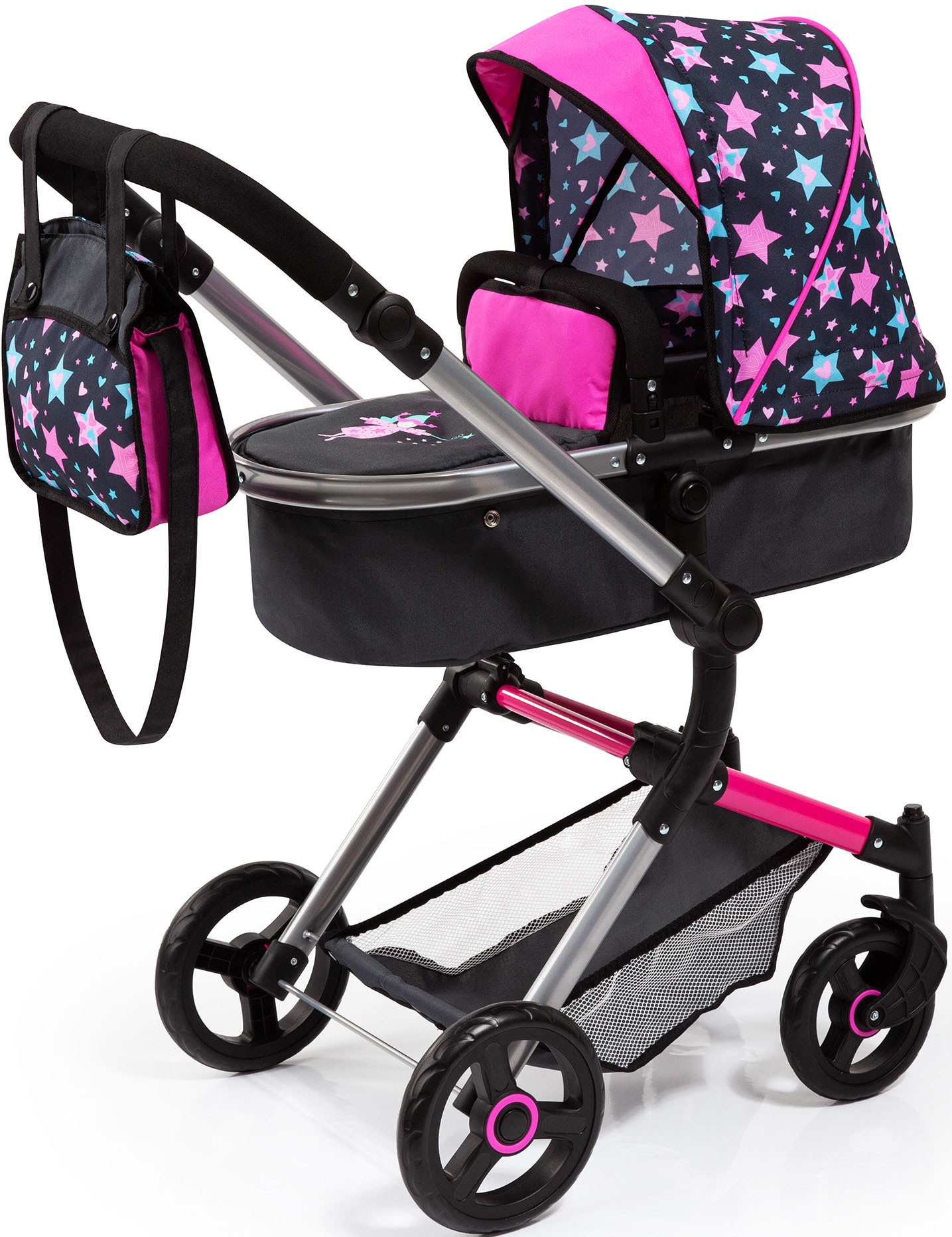 Bayer Kombi-Puppenwagen »Vario, blau« mit Wickeltasche
