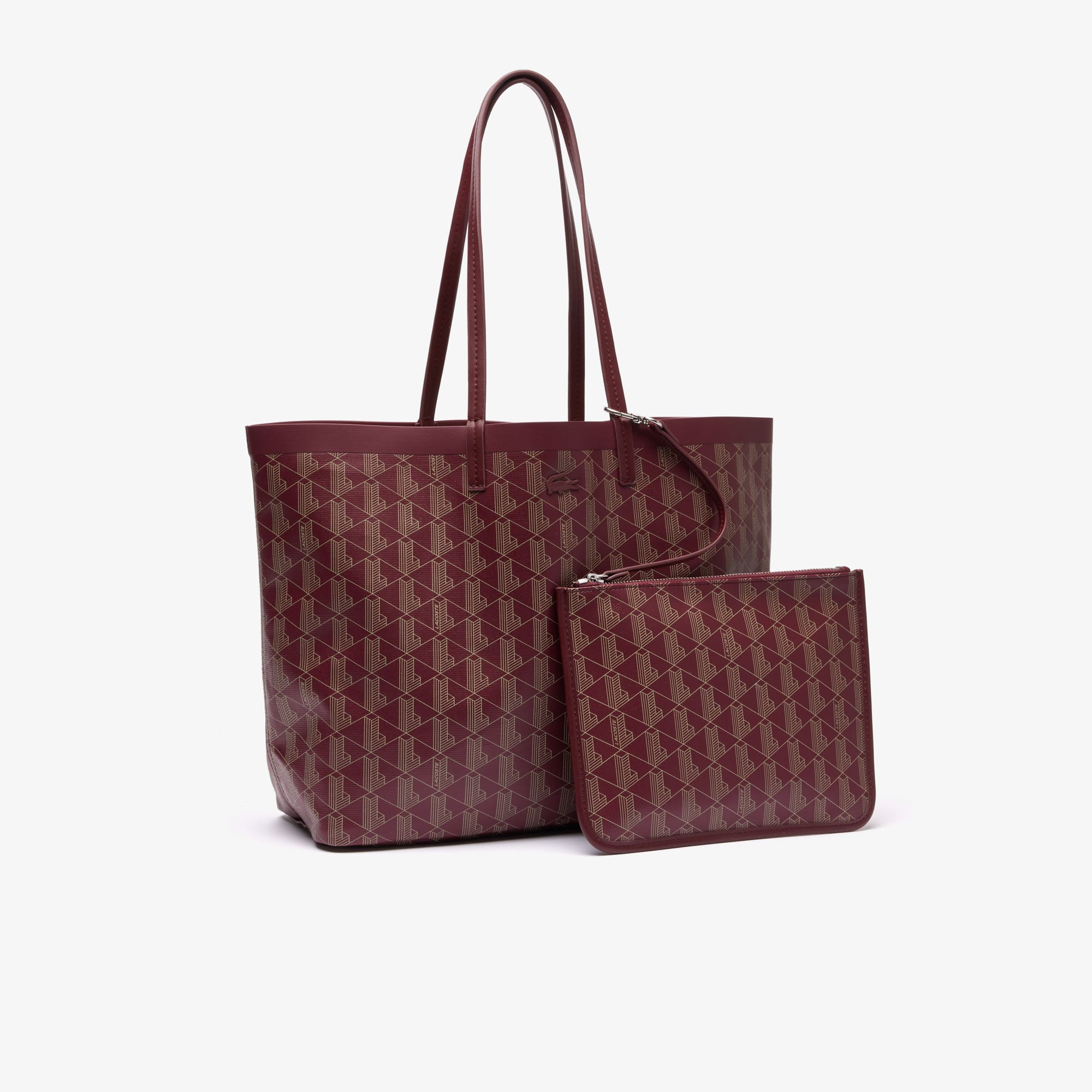Sac cabas Zely moyen monogramme en toile enduite Sacs à main & Cabas - Rouge - Lacoste - Femme