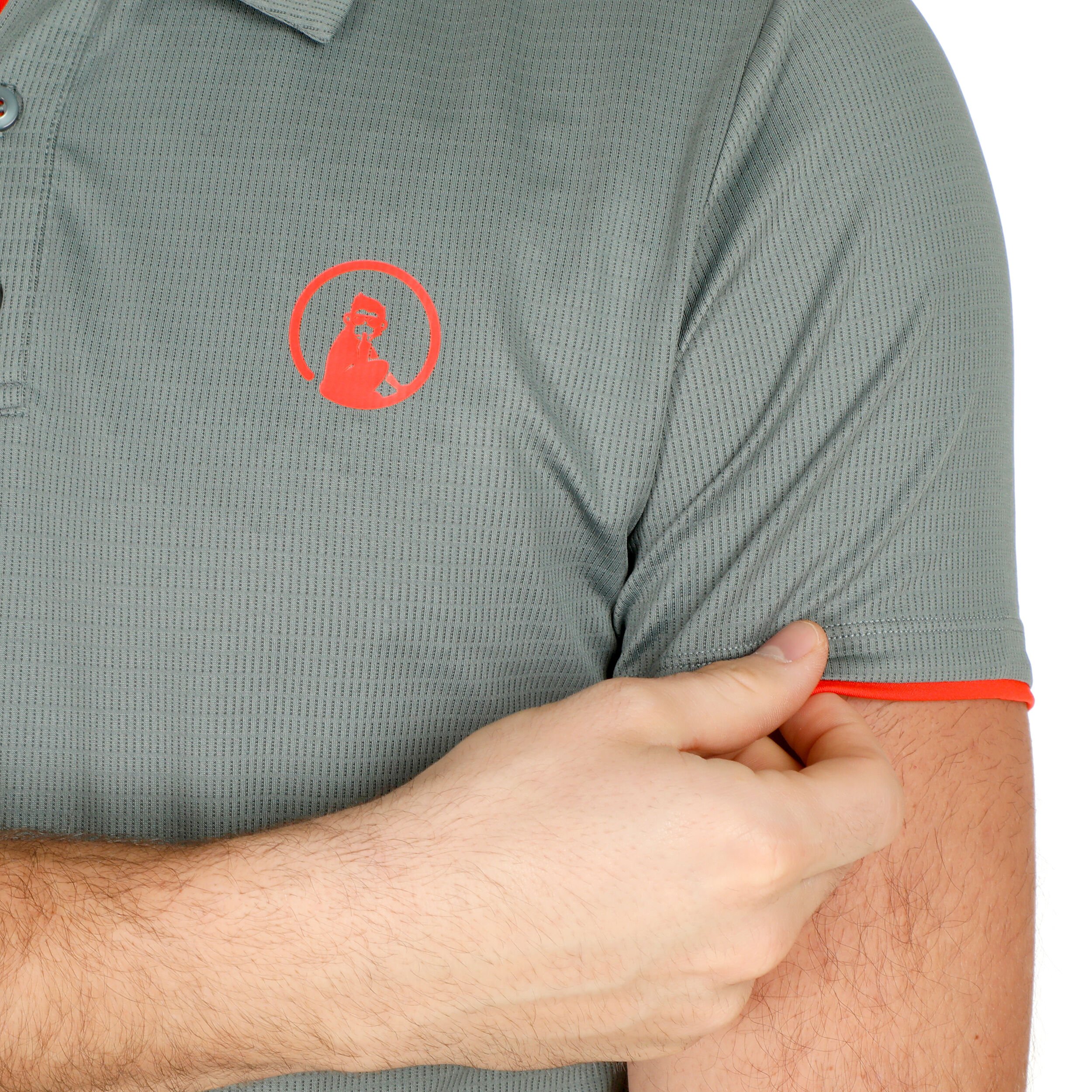 Quiet Please Ace Polo Hommes - Sauge, Rouge