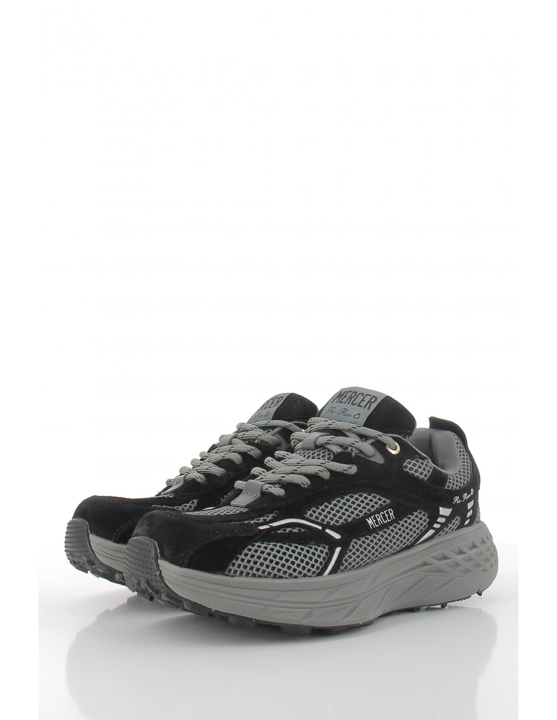 mercer Baskets de ville Hommethe re-run max nubuck Noir/Gris