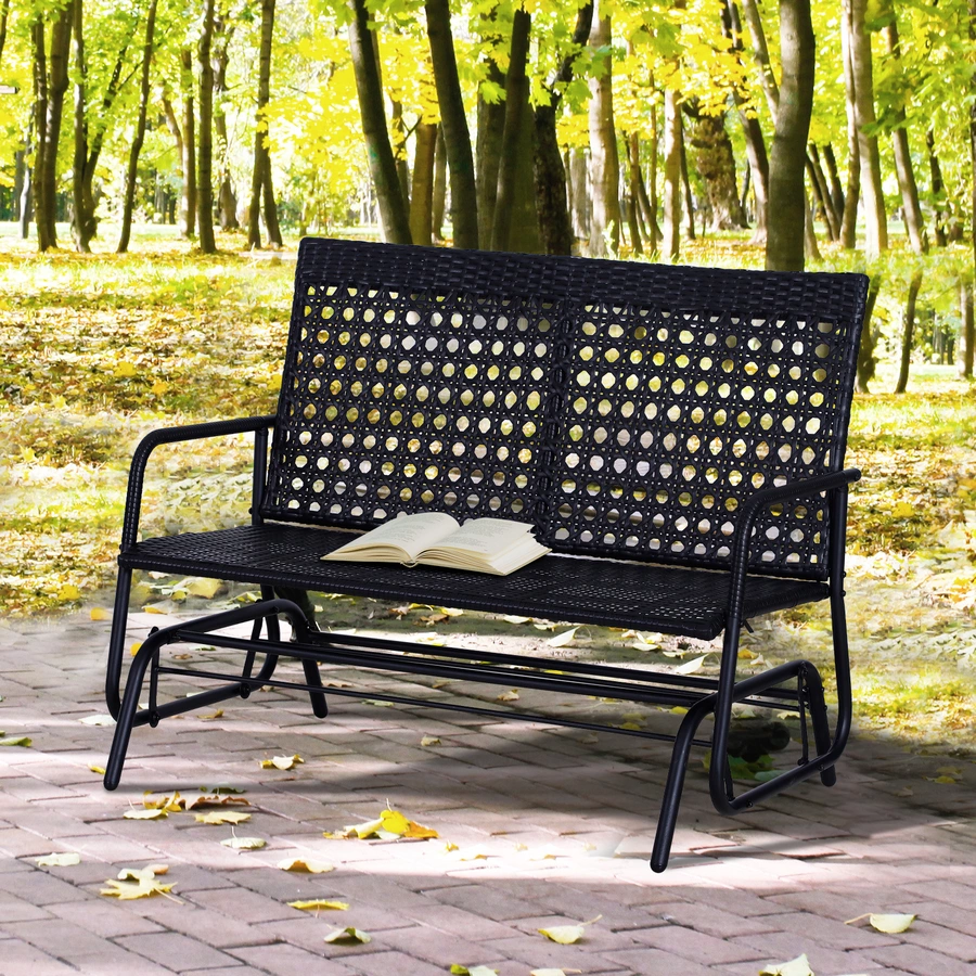 Outsunny Schaukelbank als 2-Sitzer schwarz