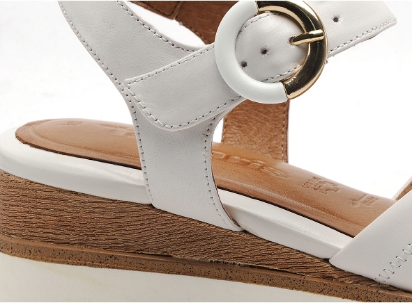 Tamaris nu pieds talons femme 28202 42 cuir blanc