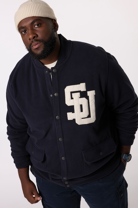 STHUGE Fleecejacke, Collegekragen, Bouclé-Badge, bis 8 XL
