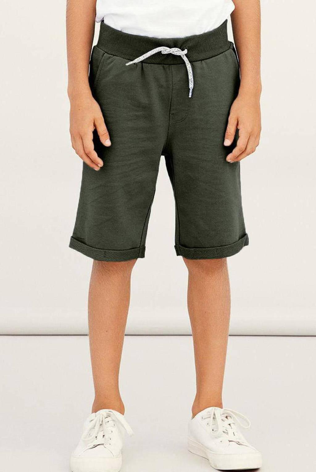 NAME IT regular fit sweatshort NKMVERMO donkergroen