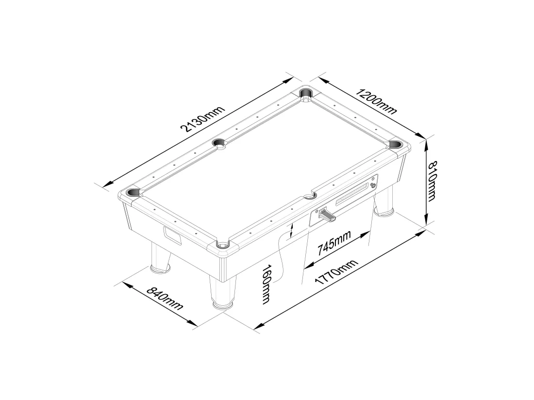 Table de Billard 7 pieds vert avec monnayeur manuel – Cosmos