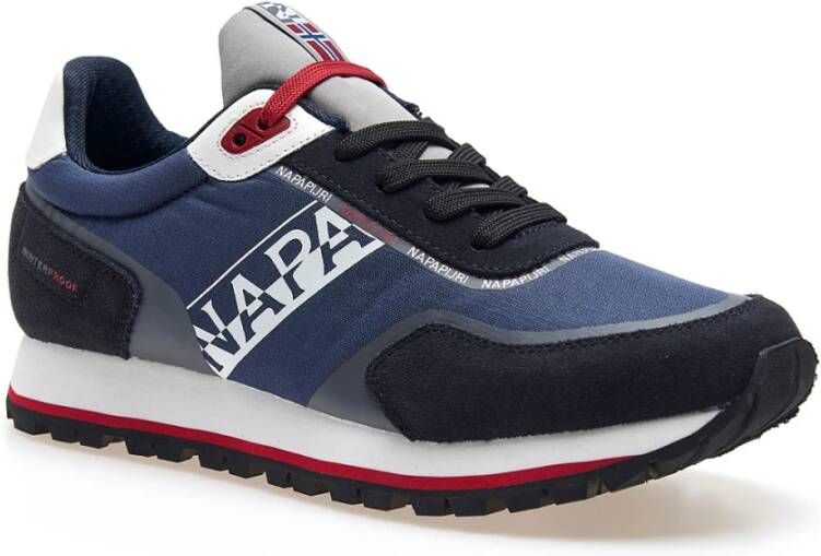 Napapijri Blauwe Leren Sneakers F2Lotus01 Ris