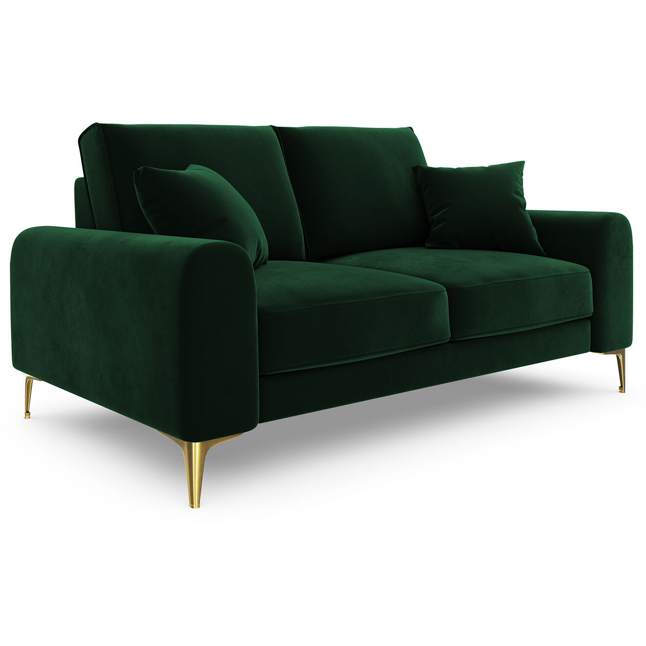 Mazzini Sofas Canapé 2 places velours madara vert bouteille - 172x102x90 cm