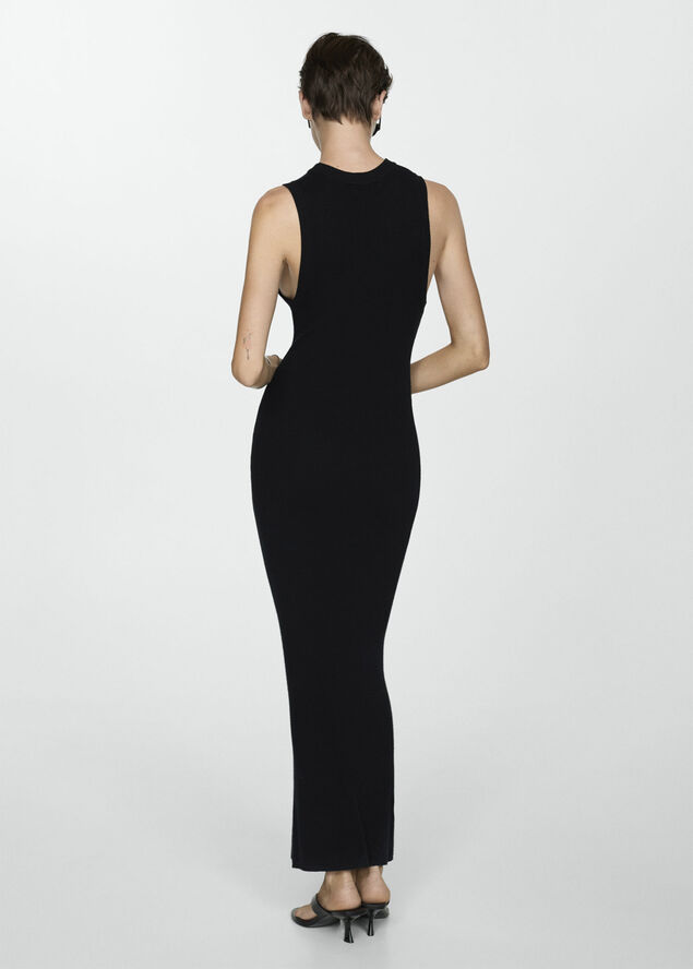 MANGO Sleeveless knit dress Black