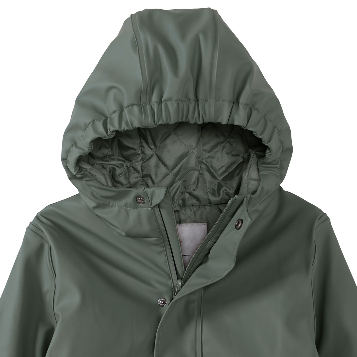 Famy Kinder Regenjacke mit gestepptem Futter oliv