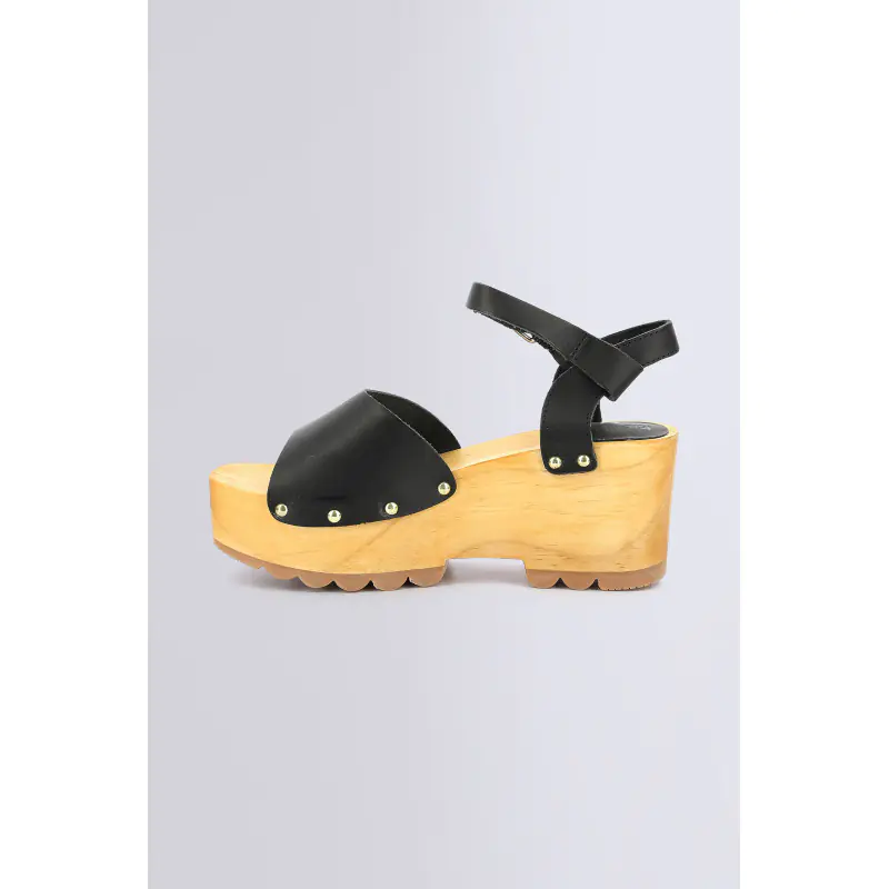 KICK WEDGE WISE NOIR SANDALES Cuir Femme