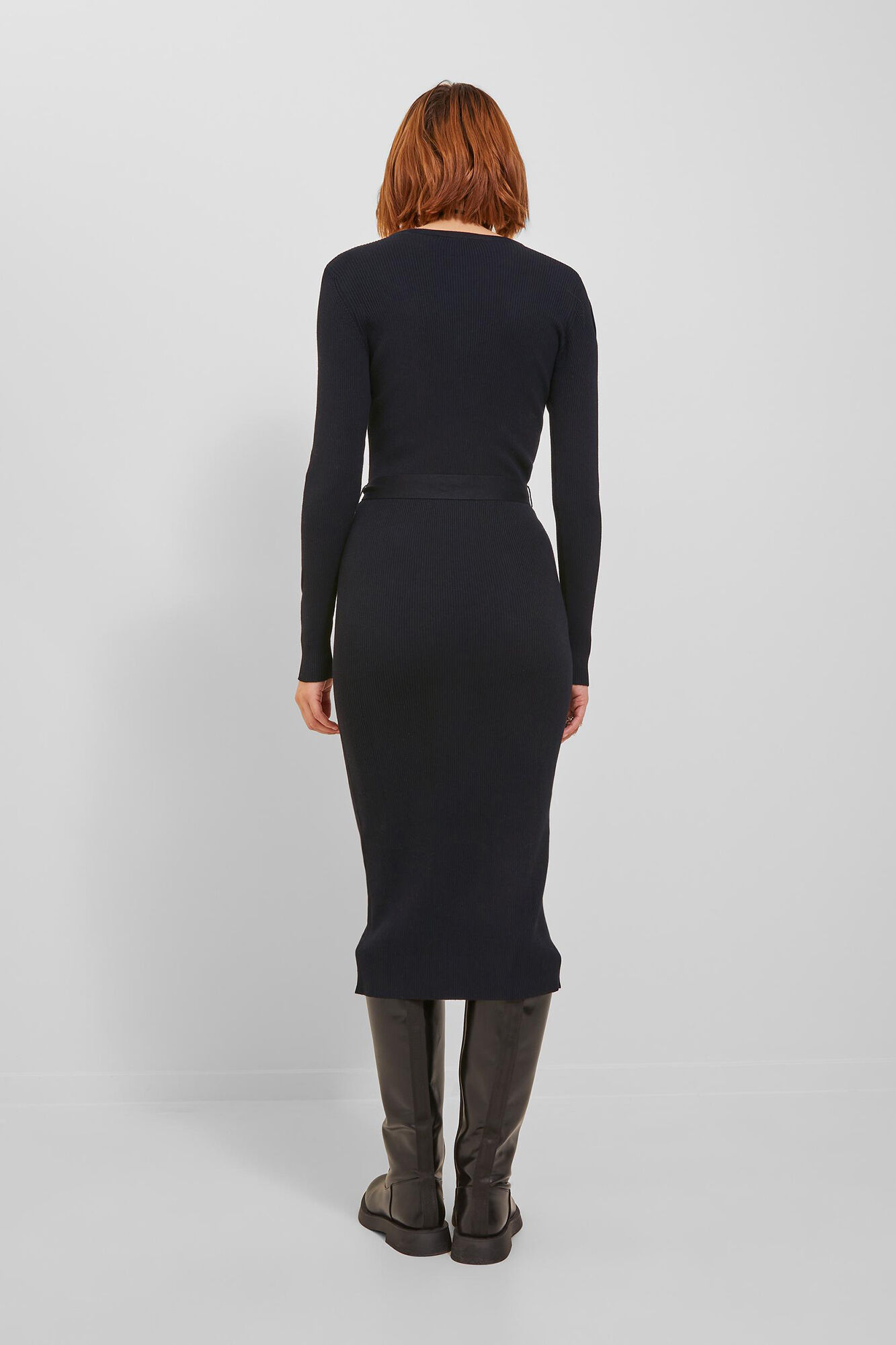 vestido midi de tricô