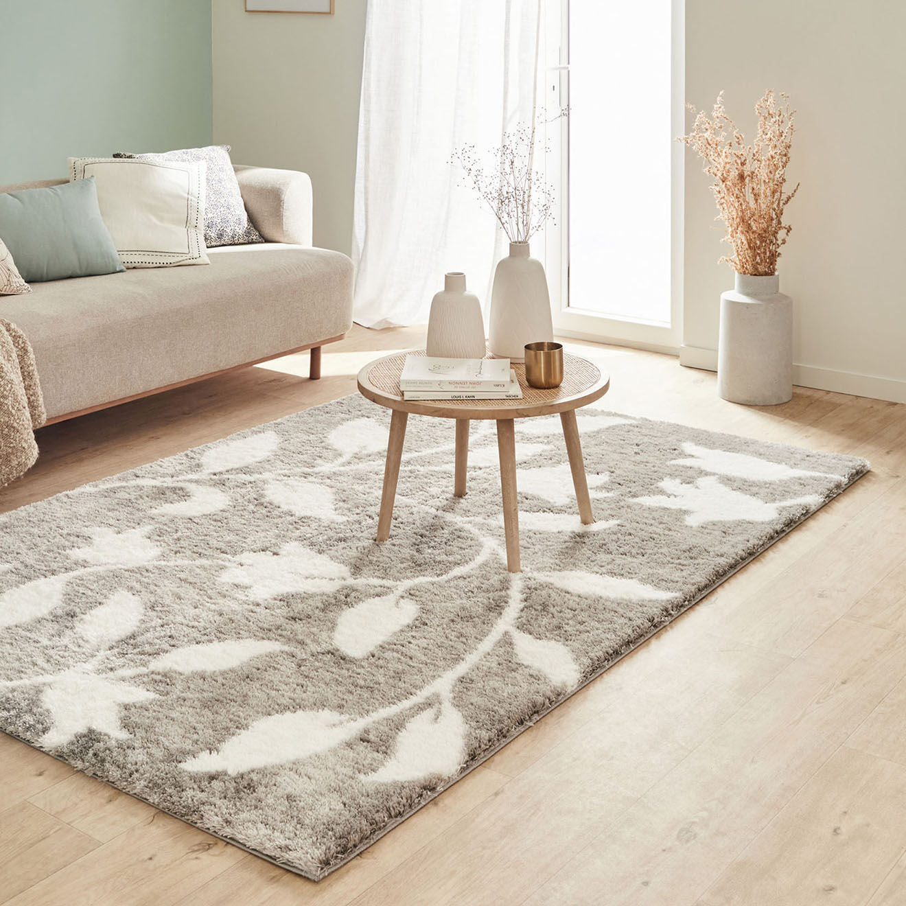 Nazar Rugs Tapis shaggy doux Oslo 637 gris - 120x160 cm