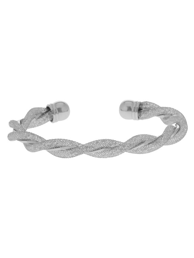 Mesh-Armspange, 300 Zirkonia, ca. 18 ct.
