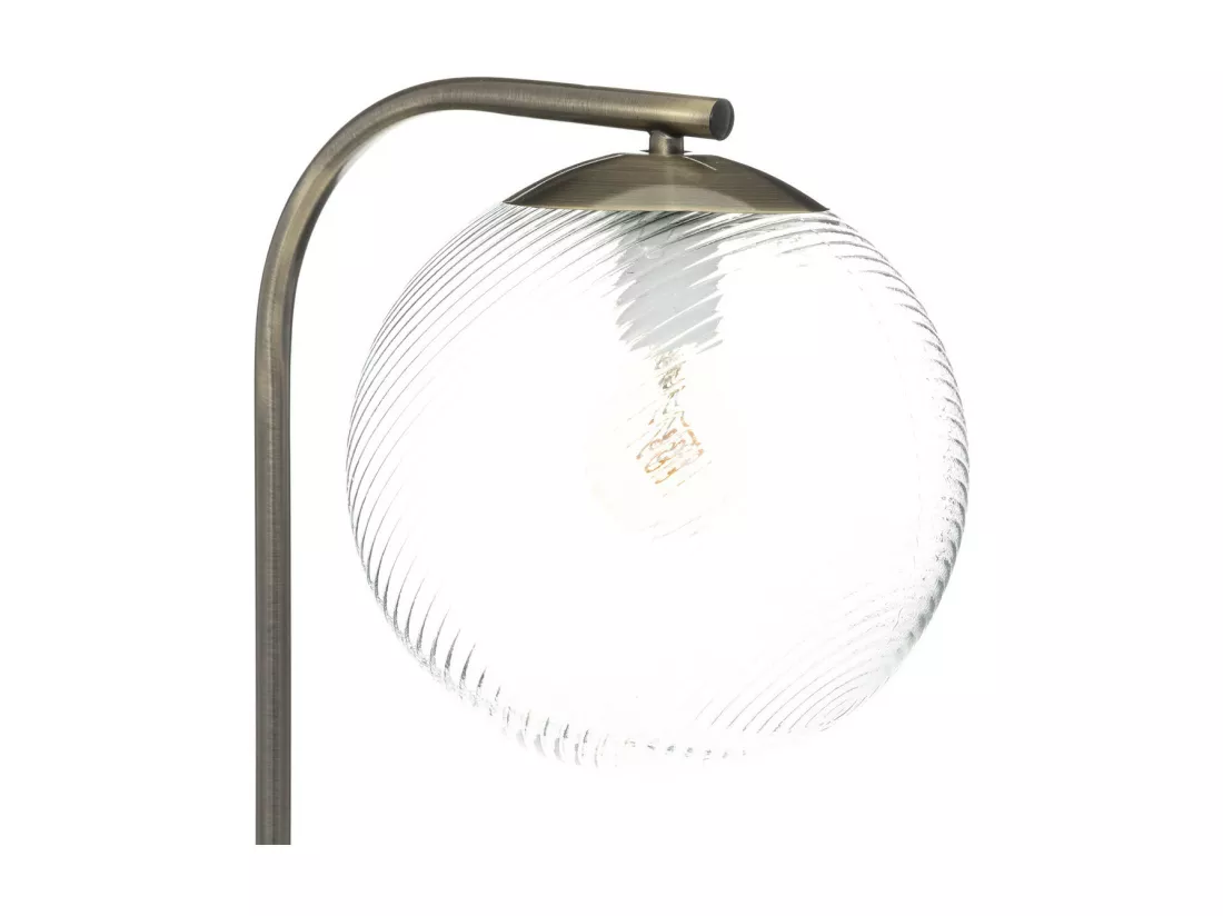 Lampadaire en Métal Mordoré et Verre strié H 153 cm
