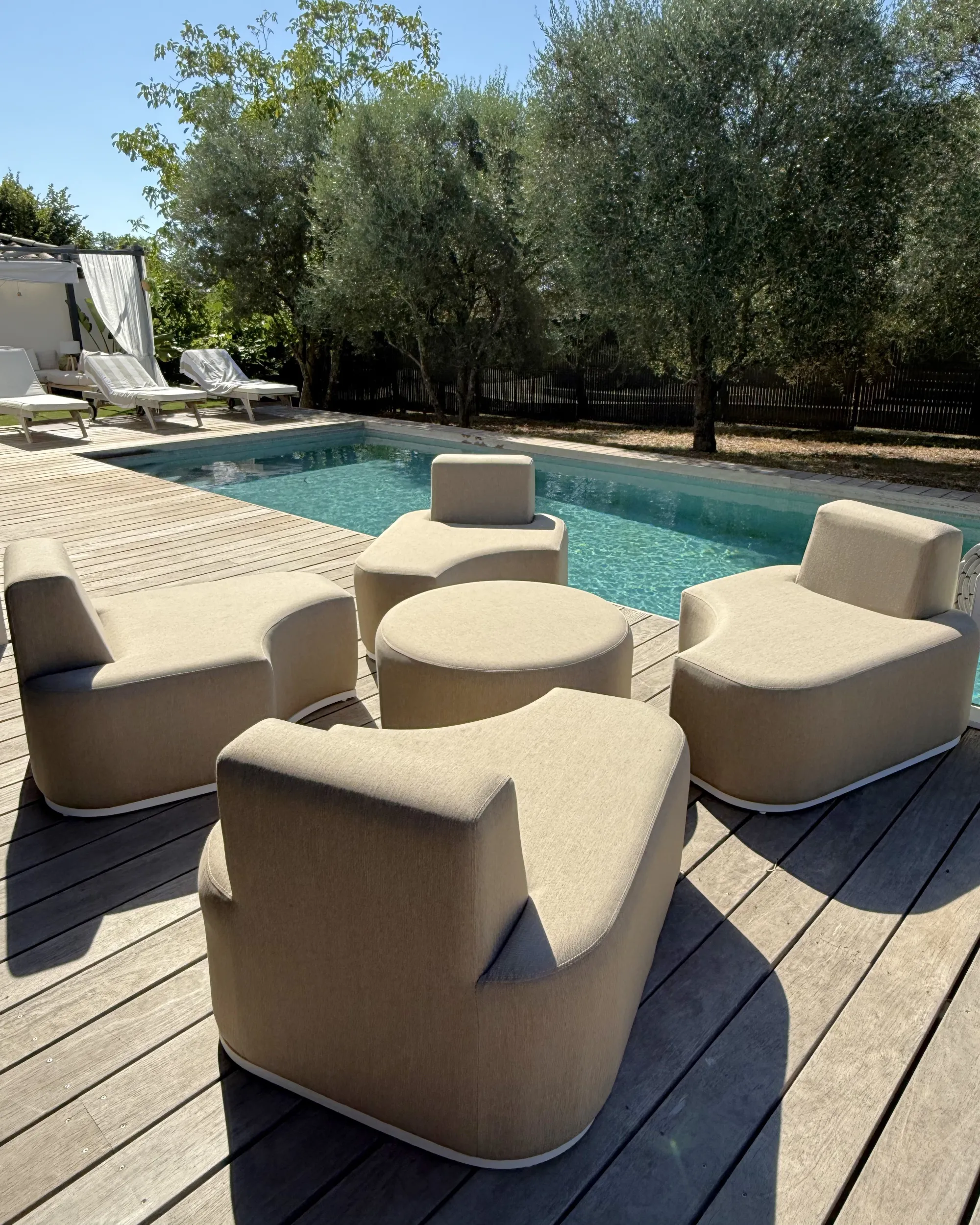 Loungeset met tafel 4-zits FABRO Stof Beige