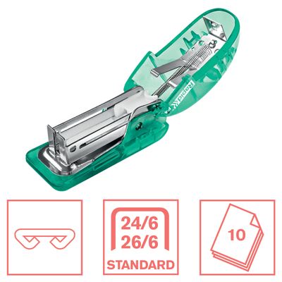 Rapid - Mini Agrafeuse Colour'Breeze - capacité 10 feuilles - agrafes 24/6 ou 26/6 - Vert