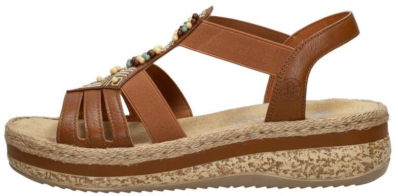 Rieker Sandalen Plat cognac