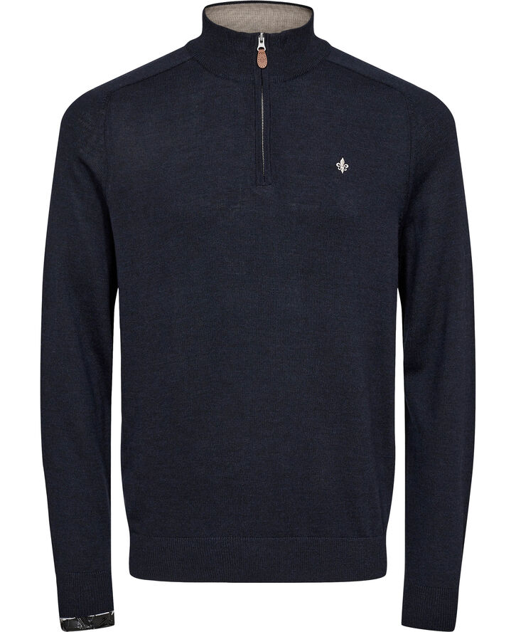 Morris Stockholm Merino John Zip Navy