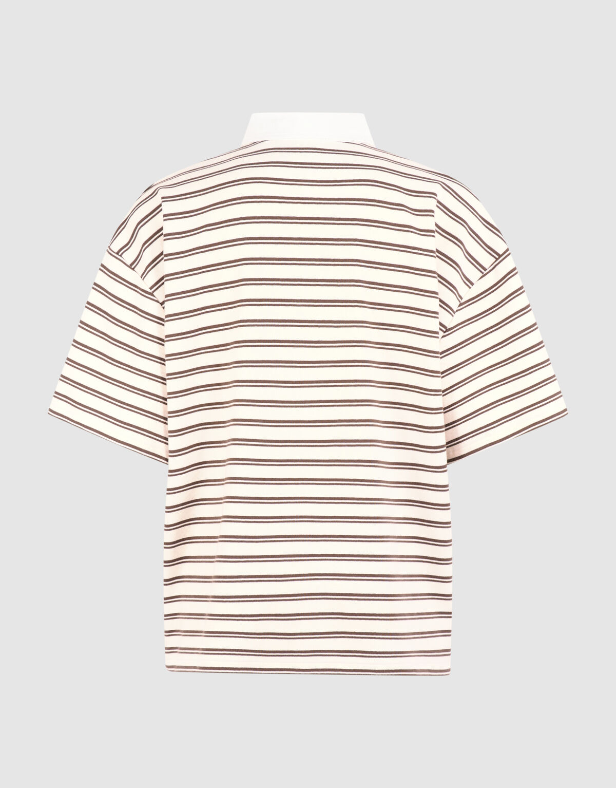 Oversized Stripe Short Sleeve Polo Bruin