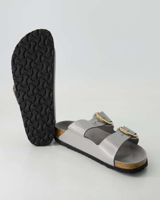 Birkenstock Arizona Big Buckle Pantoletten in Grau