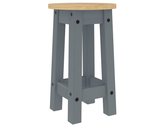 VIDAXL - Ensemble table et chaises Tabourets de bar lot de 2 gris bois massif de pin