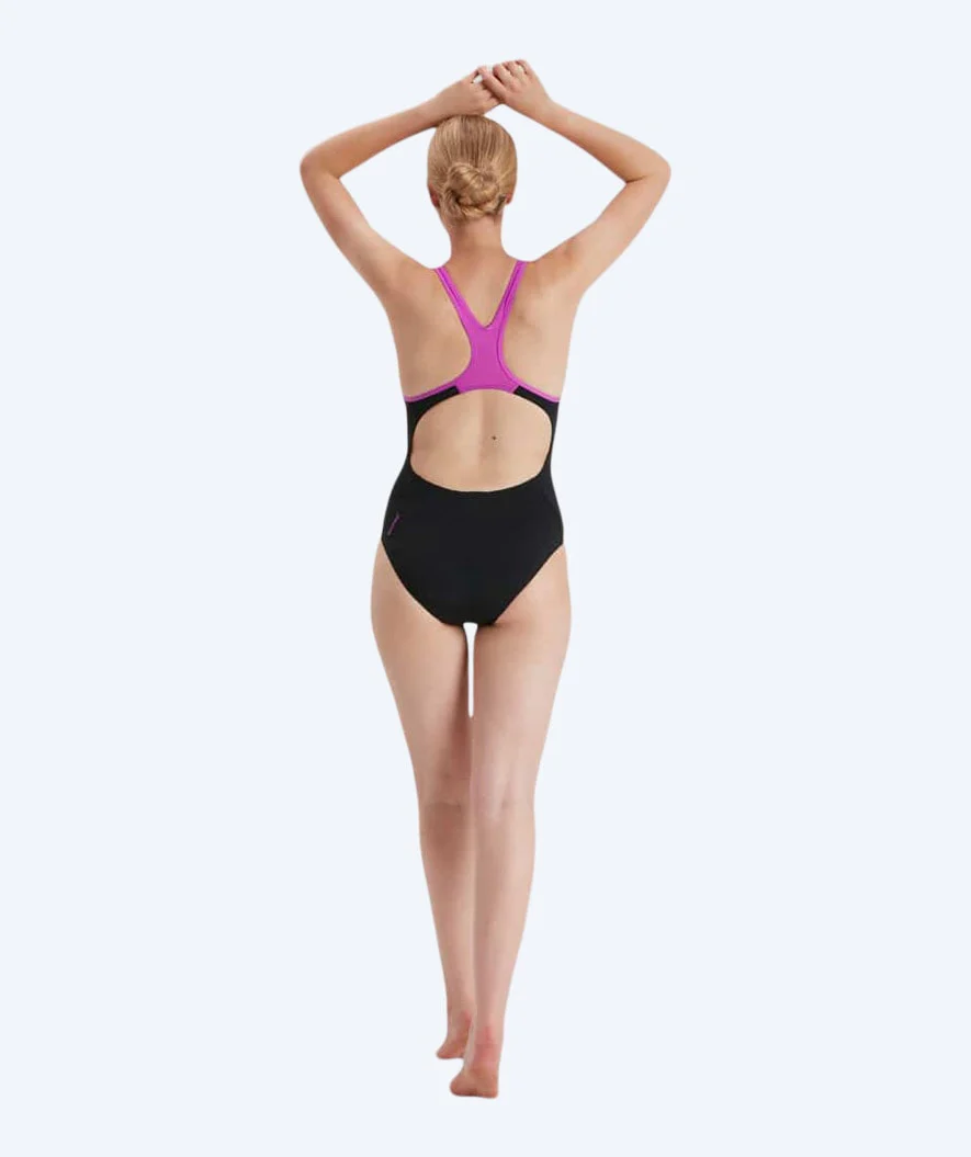 Speedo badedragt til damer - Plastisol Laneback - Sort/pink