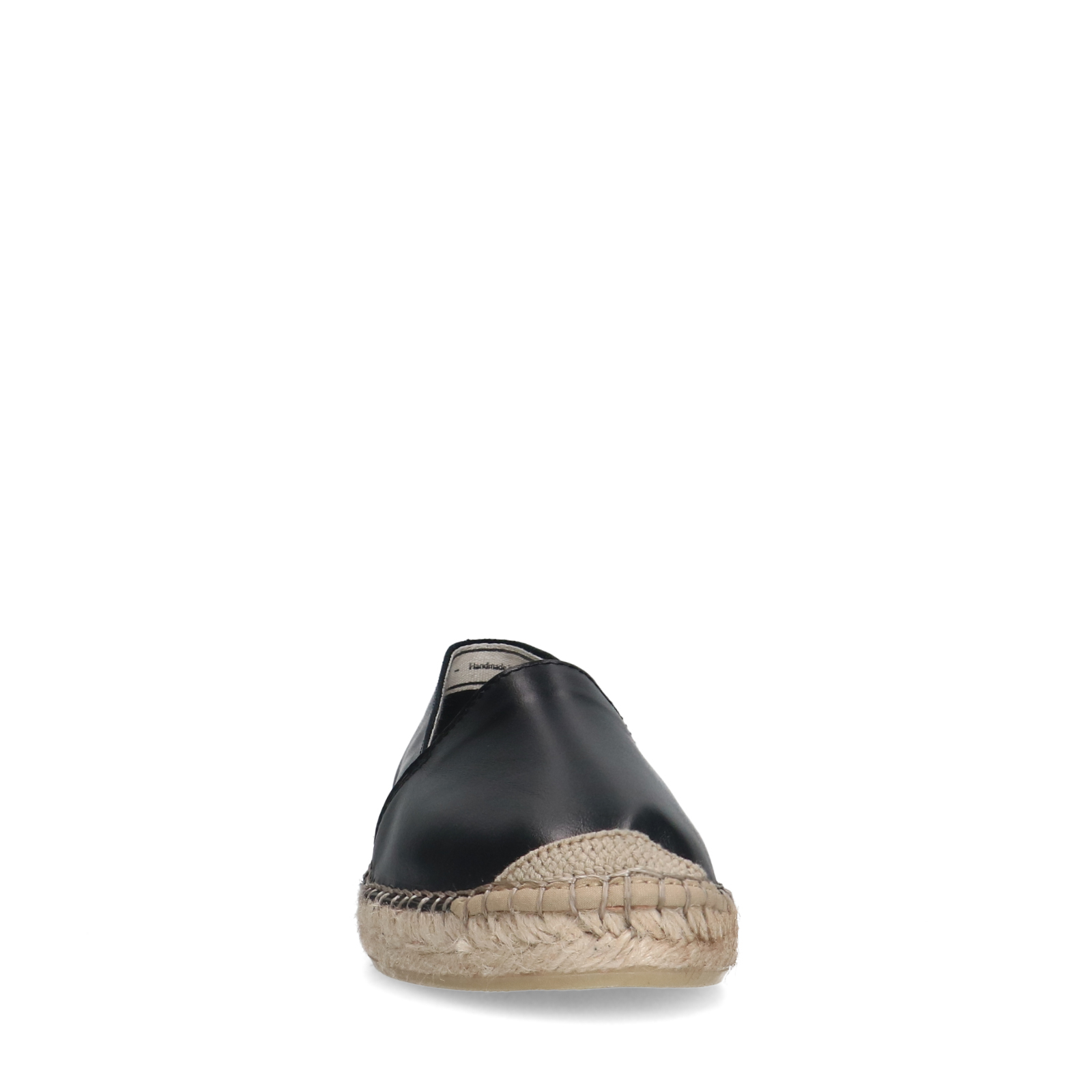 Zwarte leren espadrilles