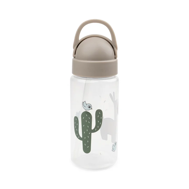 Done by Deer - Trinkflasche mit Trinkhalm, 0,35 l Lalee, sand