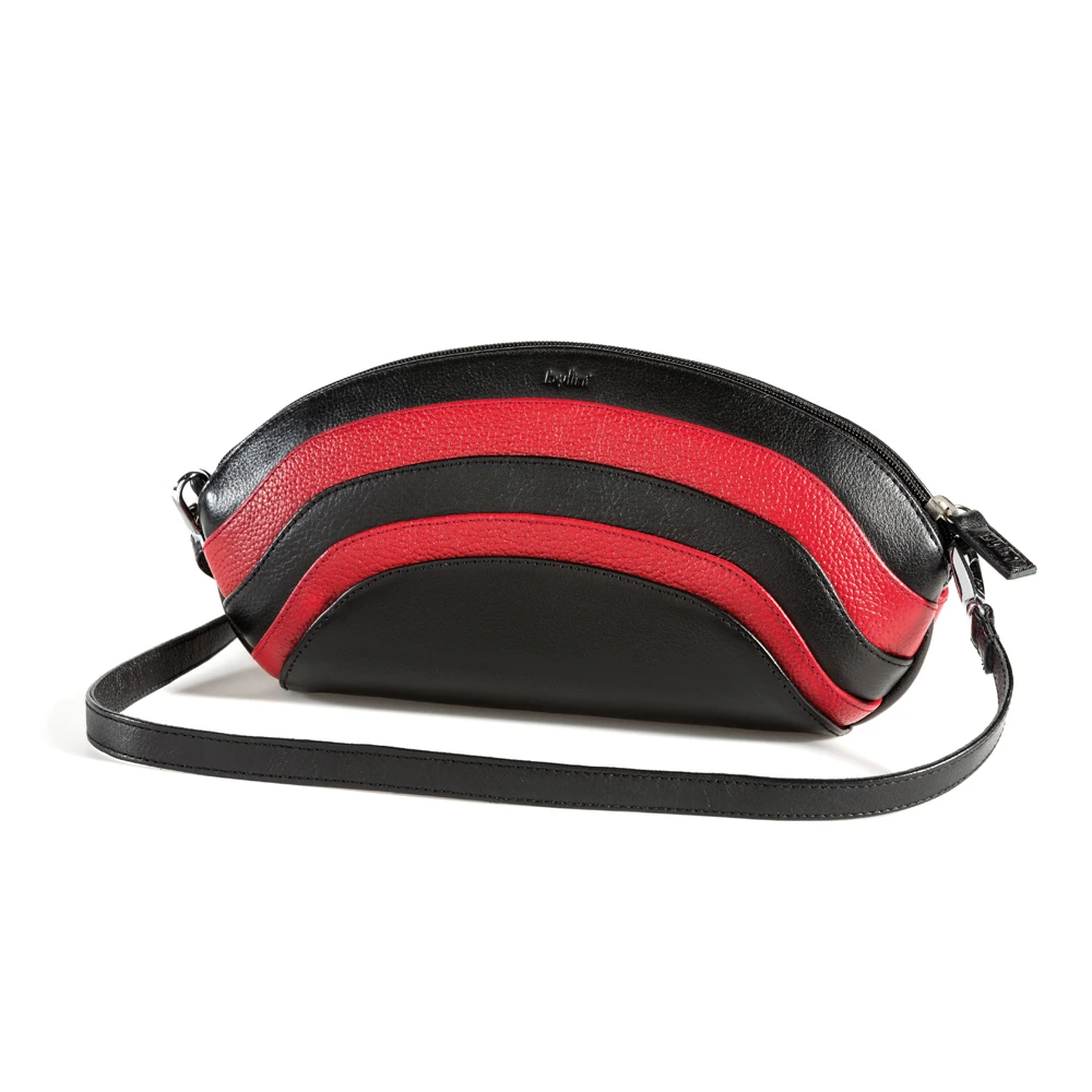 Rainbow Black-Red Structure Leather Small