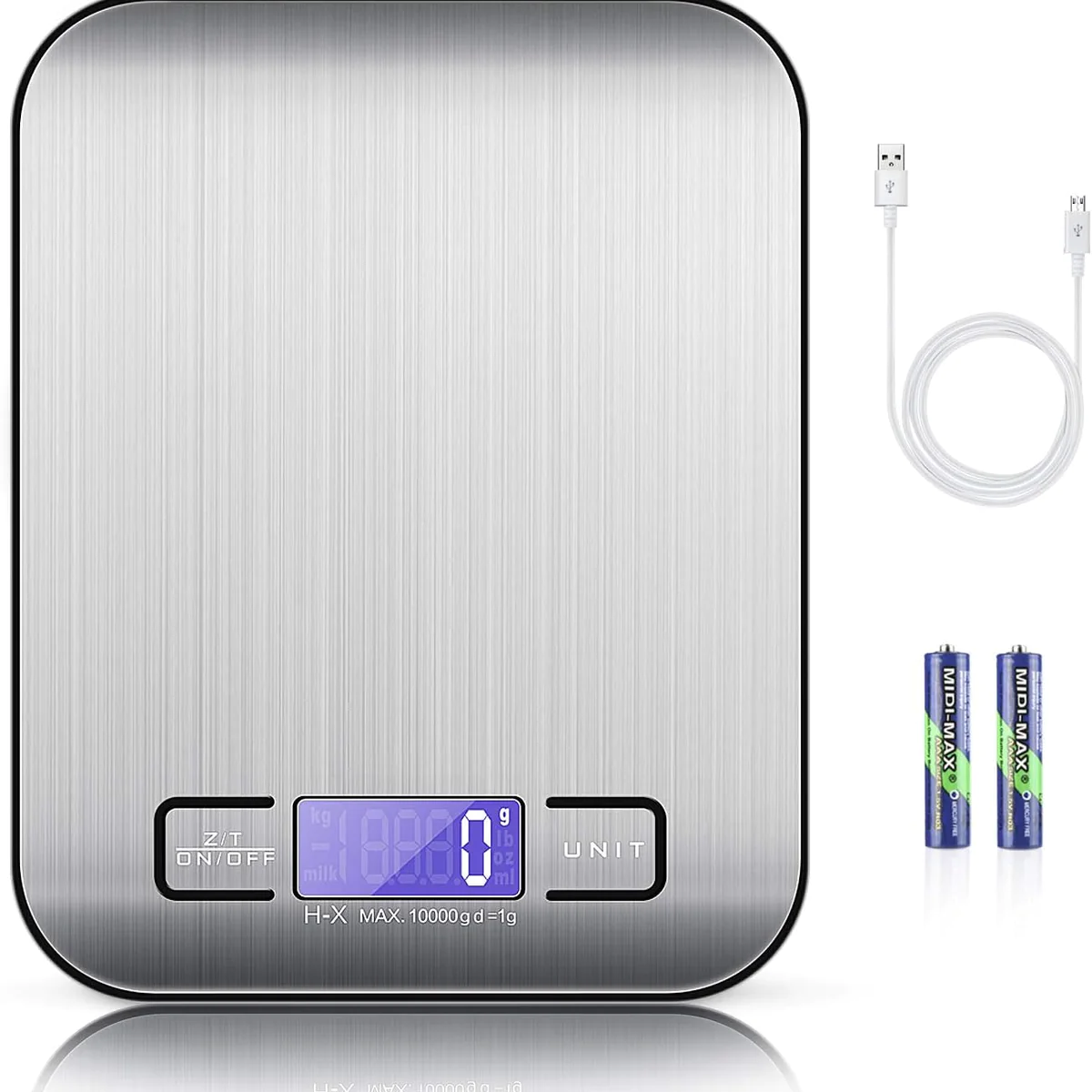 Balance Cuisine Electronique avec Câble USB 10kg/1g gris Vendos85