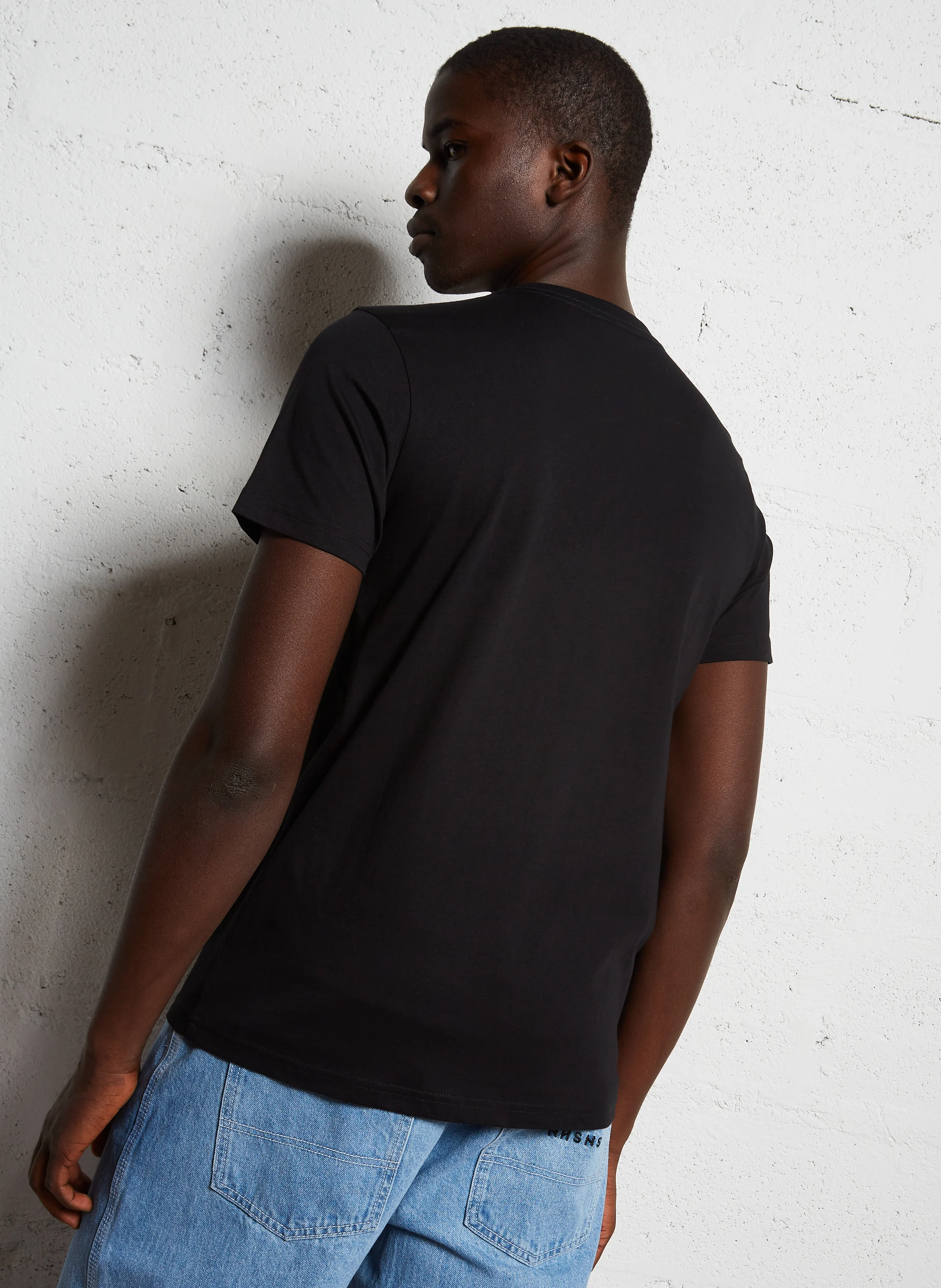 Tee-shirt col rond en coton organique | Noir