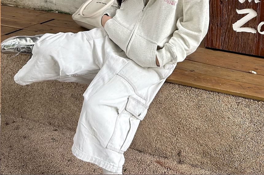 Fanoy - Hoodie met geborduurde ruitenvoering en rits