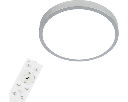 LED plafondlamp 22W 2900 lm 4000 K RGB kleurwisselaar Ø 38 cm Runa zilver + nachtlampfunctie, geheugenfunctie