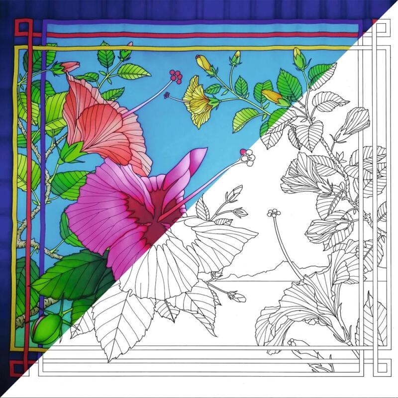 Carré 100% soie - 90x90cm Amaryllis - Blanc