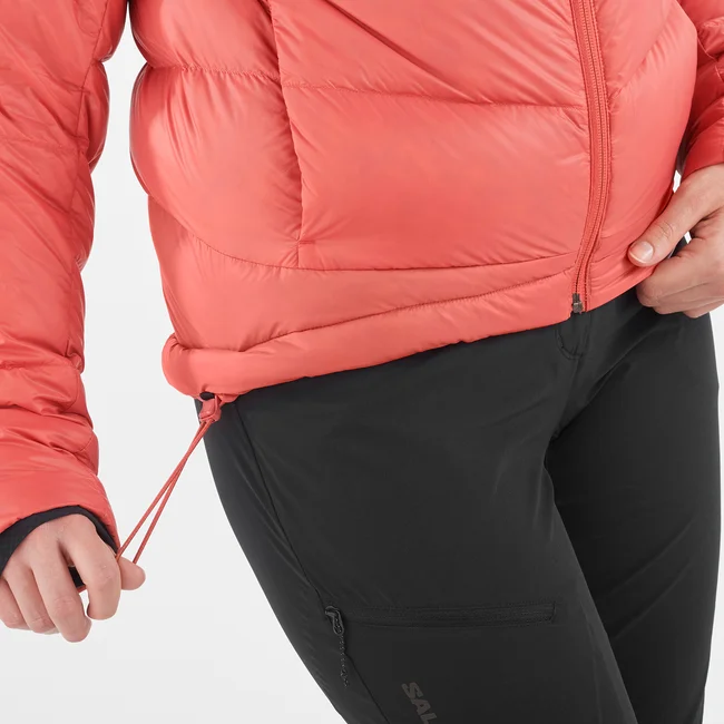 OUTLINE MID DOWN  Daunenjacke mit Kapuze Damen MineralRed