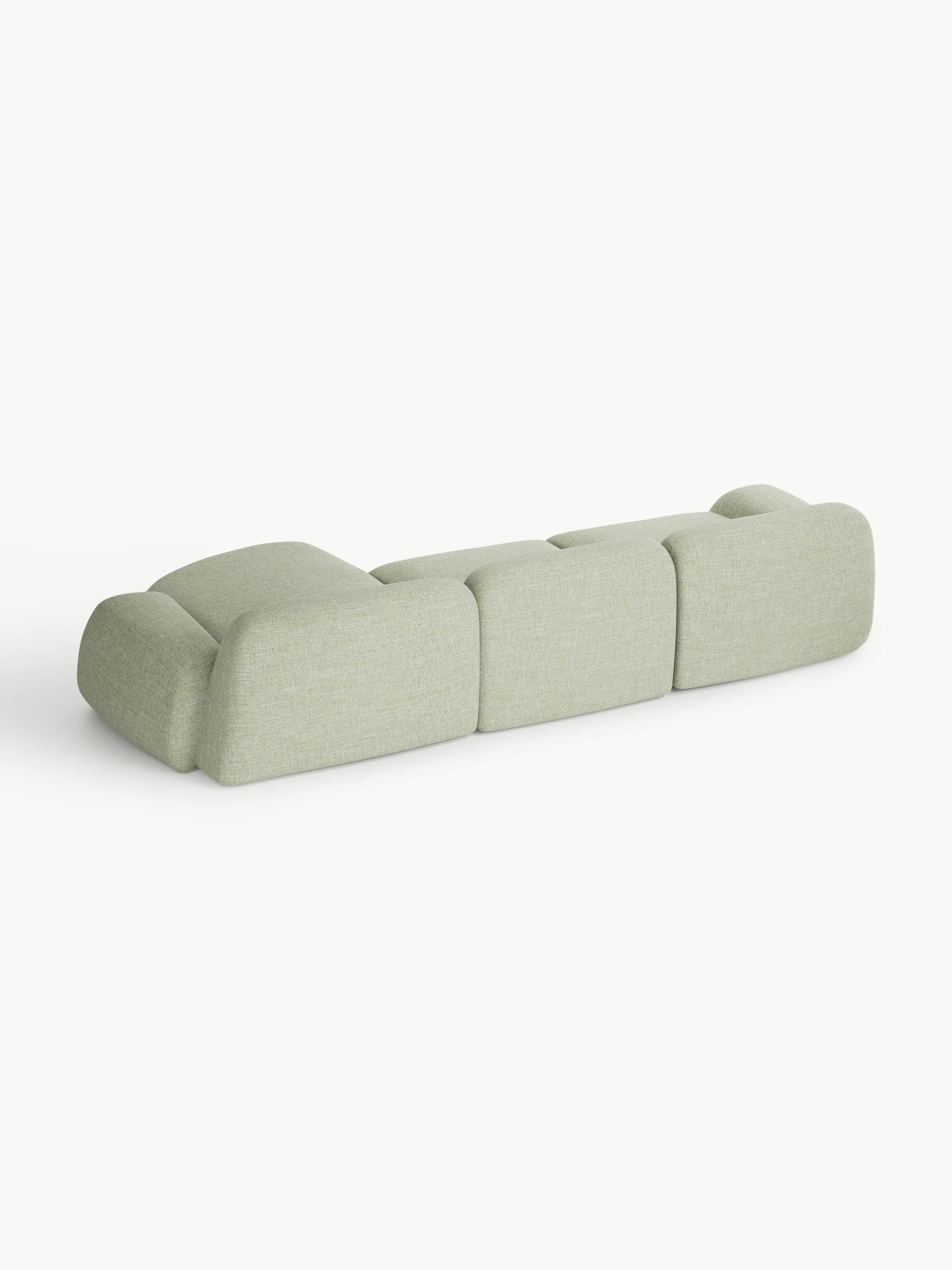 Modulaire bouclé hoekbank Wolke (4-zits)