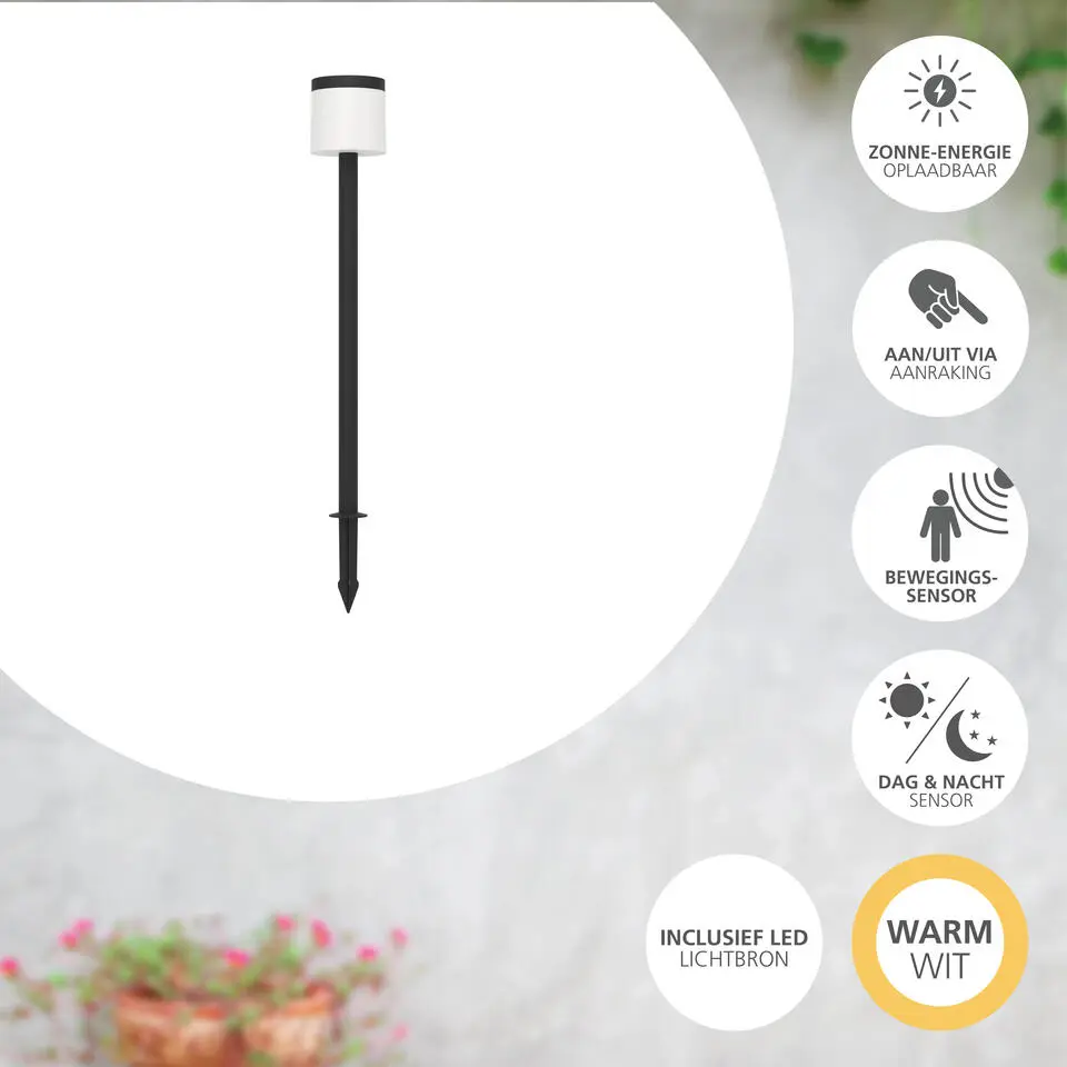 EGLO Pantete Solar Priklamp - LED - 115 cm - Zwart/Wit