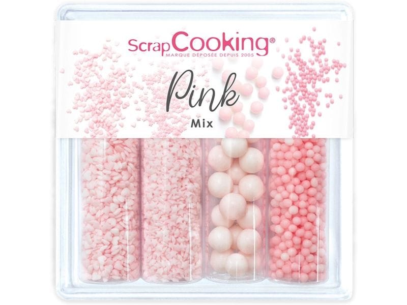 ScrapCooking Zuckerstreusel Mix Pink 68 g, 4 Stück Gesüsste Dekore