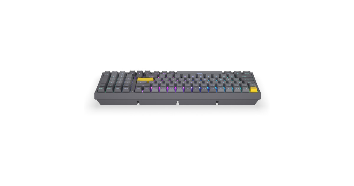 ENDORFYCeleris 1800, gaming toetsenbord  (Grijs, US lay-out, ENDORFY Yellow by Gateron, ARGB, PBT keycaps, Hot-swap, Bluetooth / USB-C / 2.4 GHz)